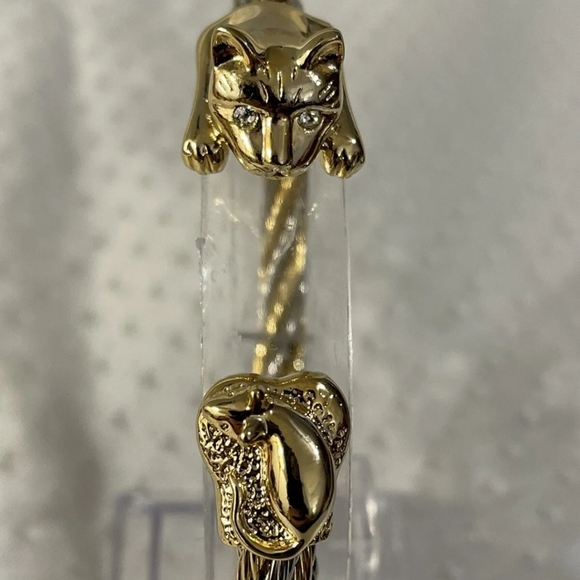 Vintage Cat & Mouse Silver & Gold Tones Braided Cuff. Excellent Condition. - Picture 2 of 7